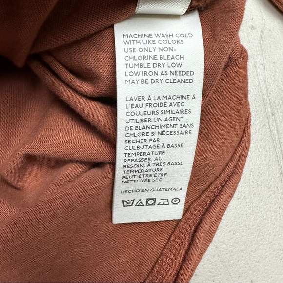 We the Free Clover Puff Shoulder Top Size XL Burnt Orange Mesa Curved Hem - Picture 13 of 13